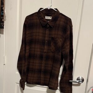 Retrofit Dark Brown Checkered Men's Shirt